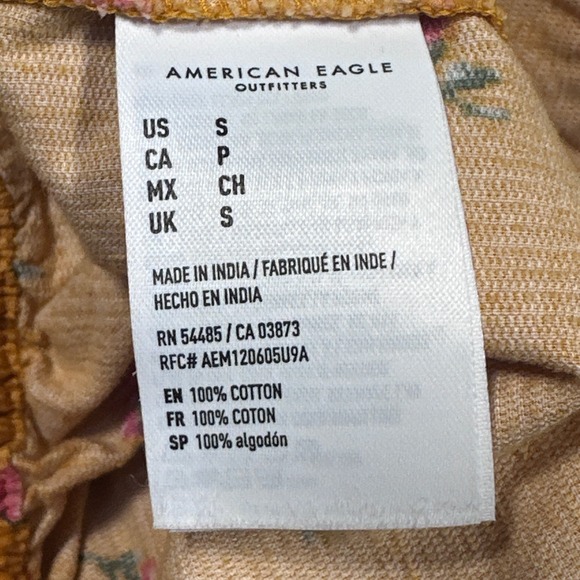 American Eagle Corduroy Skirt Floral‎ Print Button Front Pockets Women's Small - Picture 3 of 8